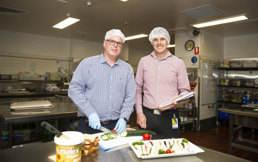 Canberra Hospital's new head chef Andreas Seibold and nutrition manager Andrew Slattery 