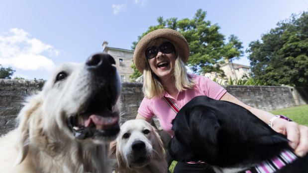 Louisa Larkin loves walking her dogs off-leash in Callan Park.