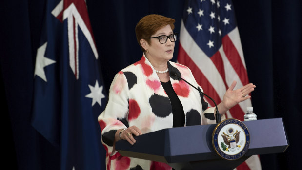 Foreign Minister Marise Payne in Washington this week.
