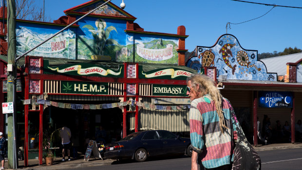 The commune was at Mount Burrell, near the alternative mecca of Nimbin in northern NSW (pictured).