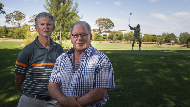 Concerned residents Ed Killesteyn and Gary Samuels. Mr Samuels said the development would mean a significant loss of lifestyle and amenity, hit the wildlife corridors, and reduce property values.
