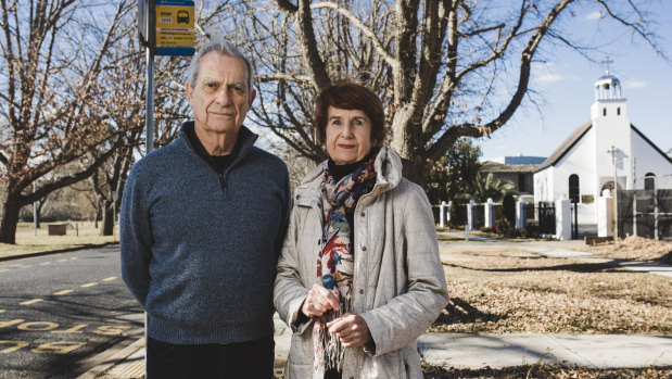 Forrest is losing several bus stops, which will force residents to walk further to catch public transport.

Neville and Moira Smythe in front of their bus stop.
