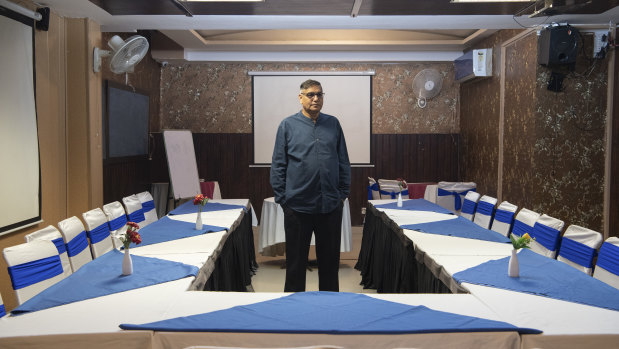 Sunil Solankey at his Four Sight Hotel in New Delhi.