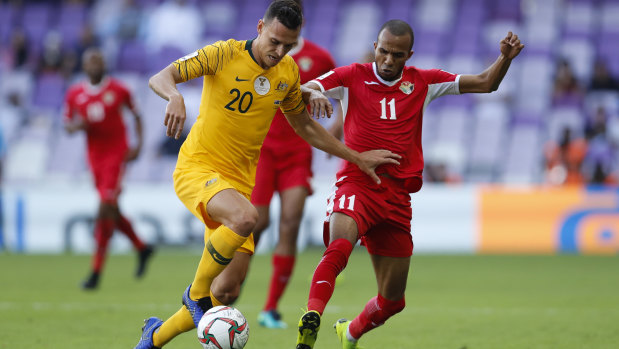 Served his time: Trent Sainsbury will return to the Socceroos' fold after his one-match ban at the Asian Cup.