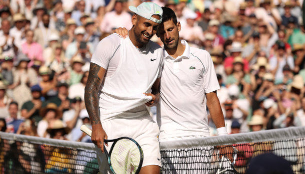 Nick Kyrgios and Novak Djokovic played in last year’s Wimbledon final.