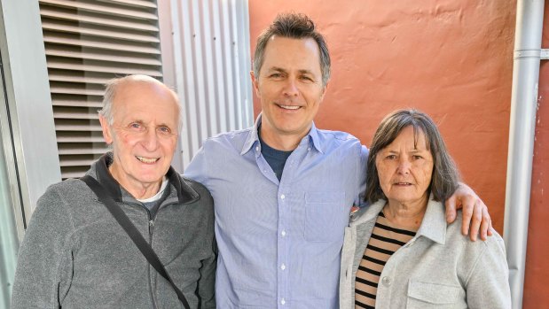 Education Minister Jason Clare with his parents, Pam and Bob.