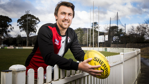 Ainslie AFL Canberra player Jed Costigan is playing his 100th first grade game for the club this weekend.