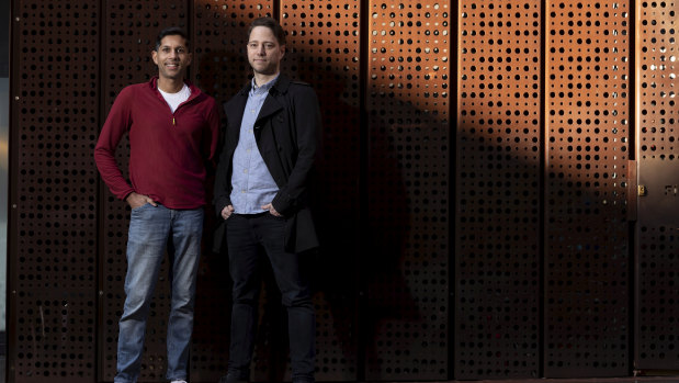 Former Atlassian colleagues Wendell Keuneman (left) and Jens Schumacher have joined up again through the startup Sajari. 