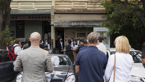 The auction at 92 Goodsell Street drew a strong crowd as the property hit the market for the first time in 60 years. 