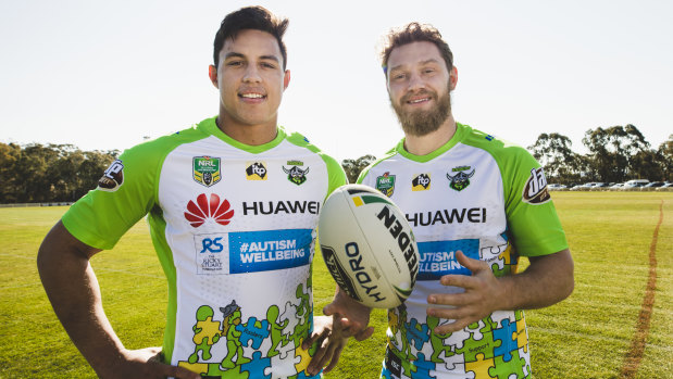 The Raiders will wear an Autism Wellbeing jersey for their clash against the Roosters.
