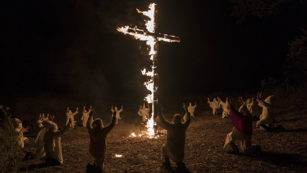 The KKK burn a cross in the film. Under Trump, white supremacists have once again felt emboldened.