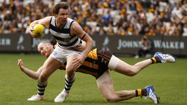 Cats star Patrick Dangerfield booted two goals against Hawthorn in Geelong's round 5 victory.