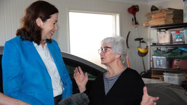 Queensland Premier Annastacia Palaszczuk talks with local Pam Murphy during a visit to Peregian Springs last week.