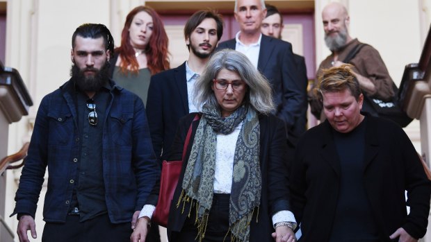 Hannah Quinn's family at court, including her mother Megan, front. 
