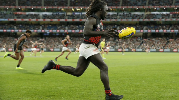 Anthony McDonald-Tipungwuti on the run for the Bombers.