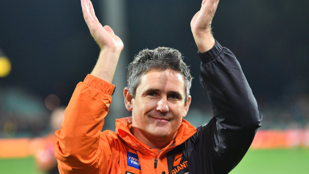 All smiles: Coach Leon Cameron after the Giant's triumph at Adelaide Oval.