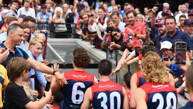 Melbourne and their fans: up and about.