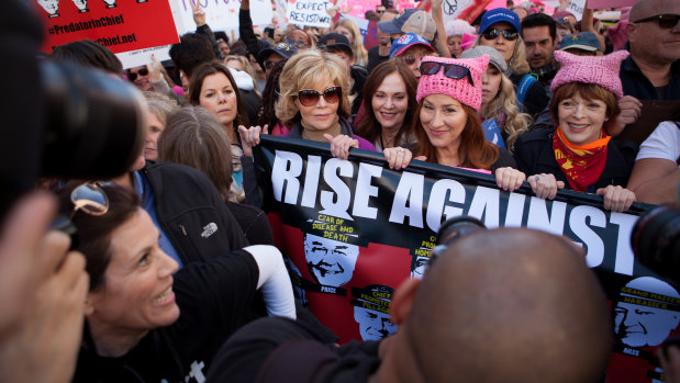 Jane Fonda took part in the Women's March of Los Angeles in January 2017. 