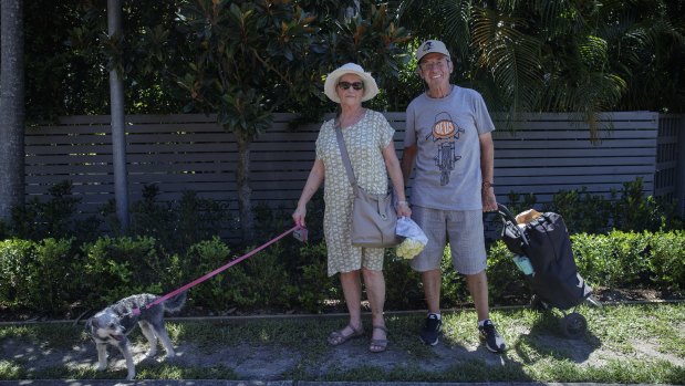 Rhonda and Kevin Smith have been kept company by their grandchildren's dog Missy during the lockdown of the Northern Beaches which ended today. 