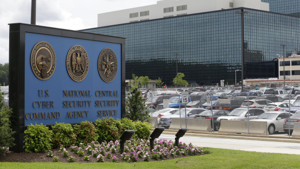 The National Security Agency  campus in Fort Meade, Maryland, where the US Cyber Command is located. 