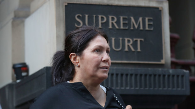 Roberta Williams is seen leaving the Melbourne Supreme Court in June 2018. 