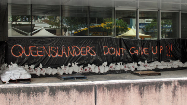 A message left for Queenslanders during the 2011 flood recovery.