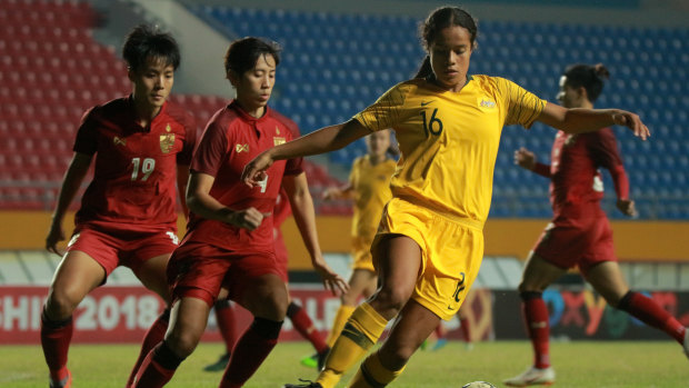 Mary Fowler scored a consolation goal for the Young Matildas. 
