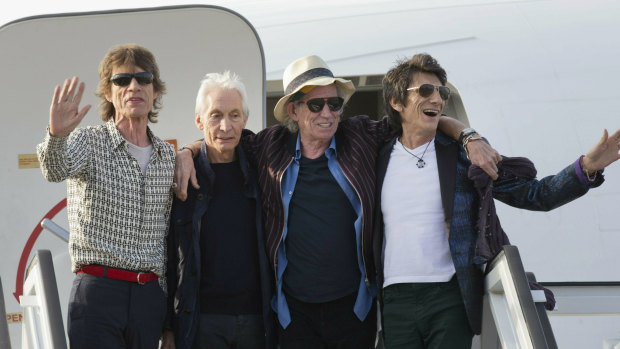 Watts with his Rolling Stones bandmates in 2016. From left: Mick Jagger, Watts, Keith Richards and Ron Wood.