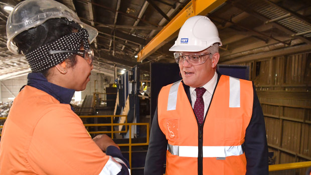 Prime Minister Scott Morrison touring the Visy facility last week