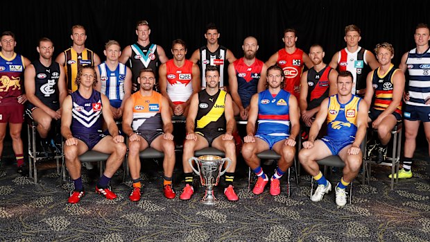 The 2020 collection: This year's AFL captains.