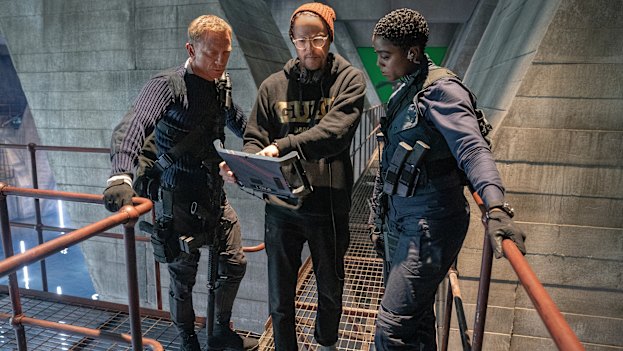 Director Cary Fukunaga (centre) with Craig (left) and Lashana Lynch (right), who plays secret agent Nomi, one of No Time to Die’s “incredibly strong” female characters.