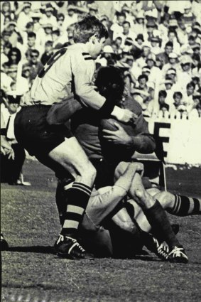 Long time between drinks ... action from the 1969 grand final between South Sydney and Balmain - the last game Nevilla attended at the SCG