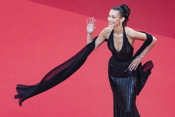 Bella Hadid at the Cannes premiere of L’Amour Ouf.