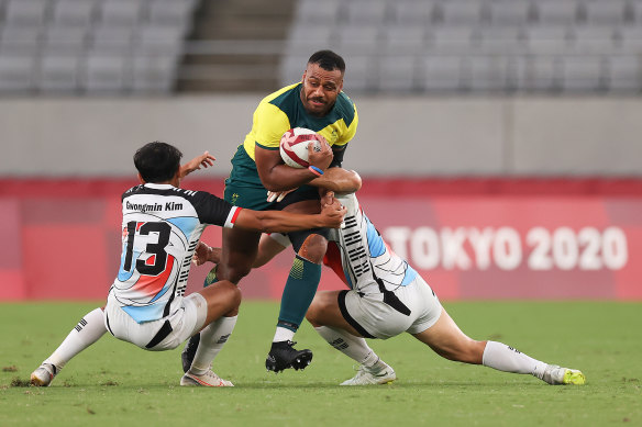 Samu Kerevi played for Australia’s sevens team at the Tokyo Olympics.