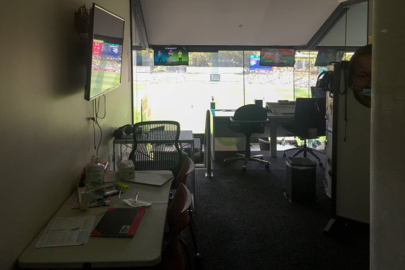 The ABC commentary box in Adelaide was empty on day four of the second Test after a member of the BBC team tested positive to COVID-19.