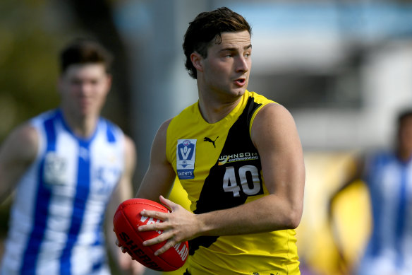 Richmond’s Tyler Sonsie playing in the VFL.
