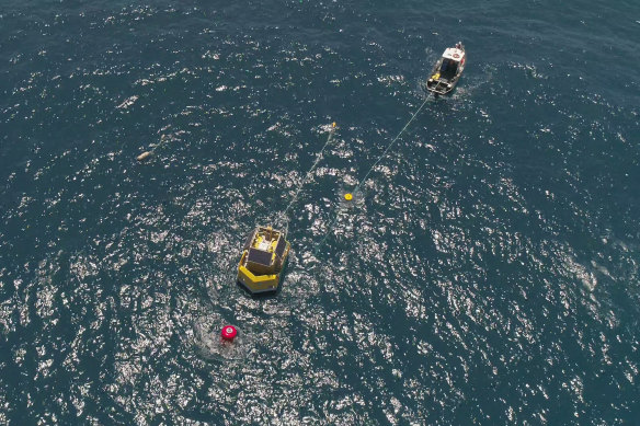 Star of the South wind- and wave-monitoring equipment collects data off the coast of Gippsland.