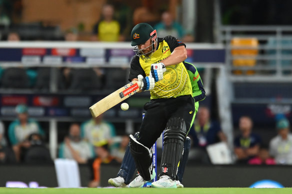 Aaron Finch in action. 