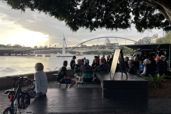 Up and at ’em: No sleeping in for this group in Brisbane.