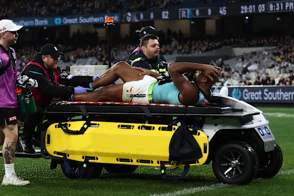 Esava Ratugolea was stretchered from the field.