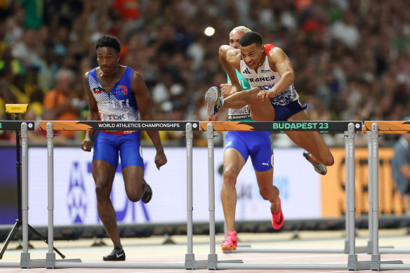 Australia-born Sasha Zhoya competing for France at last year’s world championships.