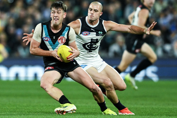 Port Adelaide’s Zak Butters has racked up nearly $30,000 in fines over his career.