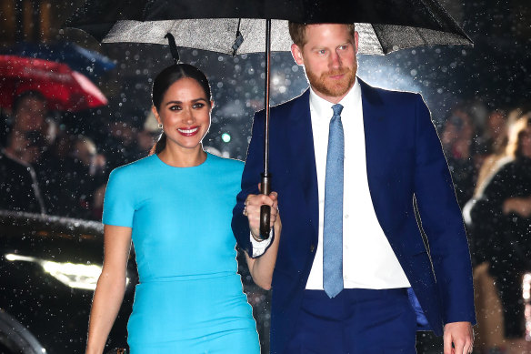 A beaming Meghan and Harry arrive at the Endeavour Fund Awards.