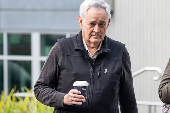 Mushroom lunch guest Ian Wilkinson outside court on Tuesday.