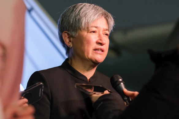 Penny Wong arrived in London on Tuesday.