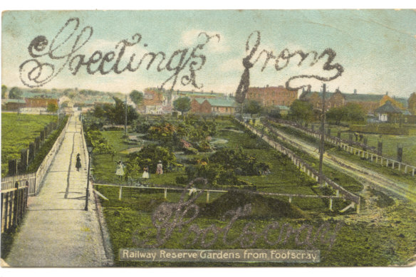 The Railway Reserve in Footscray in about 1907.