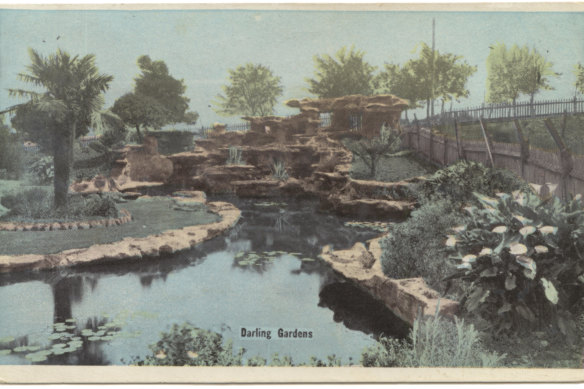 A rockery in the Darling Gardens in Clifton Hill, demolished about 70 years ago.