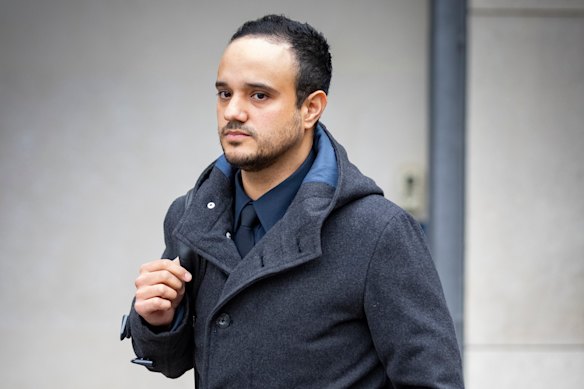 Senior Constable Adrian Martinez-Villalobos outside court.