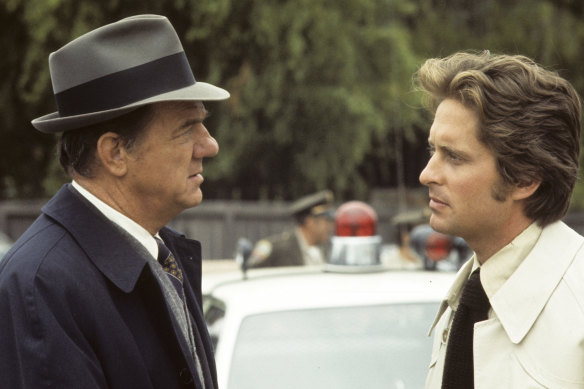 Douglas (right) with Karl Malden in The Streets of San Francisco.