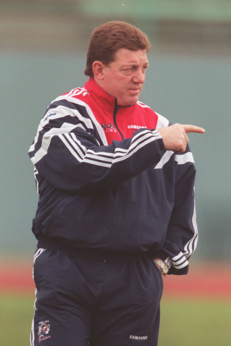 Phil Gould when he was coach of the Sydney Roosters in 1997. 